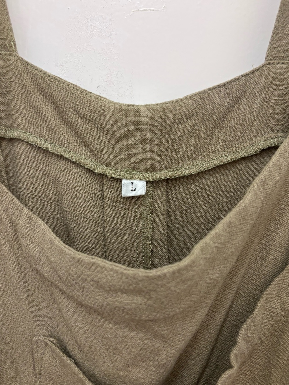 Anrabess Olive Green Casual Short Overalls - Picture 4 of 4